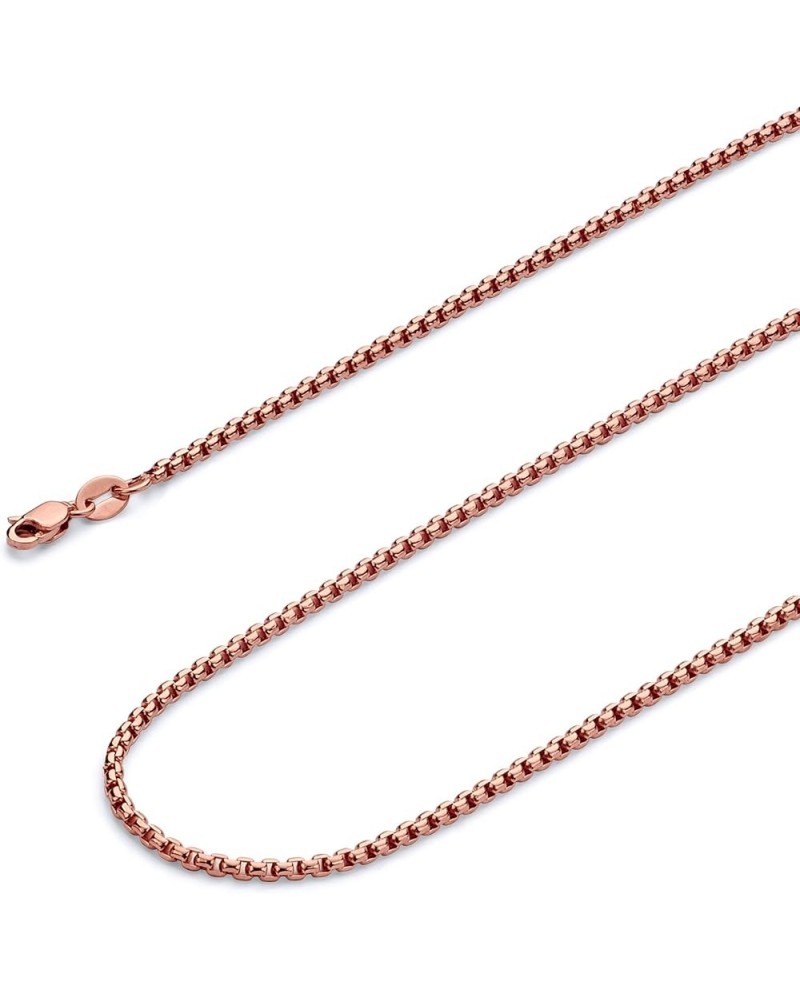 14K Hollow Gold Round Box Chains (Select Options) 22 Inches Rose Gold $110.95 Necklaces