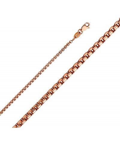 14K Hollow Gold Round Box Chains (Select Options) 22 Inches Rose Gold $110.95 Necklaces