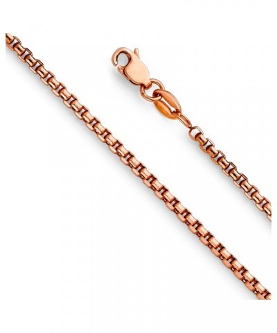 14K Hollow Gold Round Box Chains (Select Options) 22 Inches Rose Gold $110.95 Necklaces