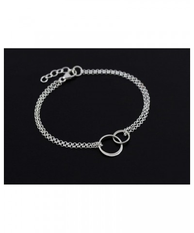 Cousin Gifts for Women • Sterling Silver Bracelet • Two Connected Interlocking Circles • Gift for Cousin Woman • Family Charm...