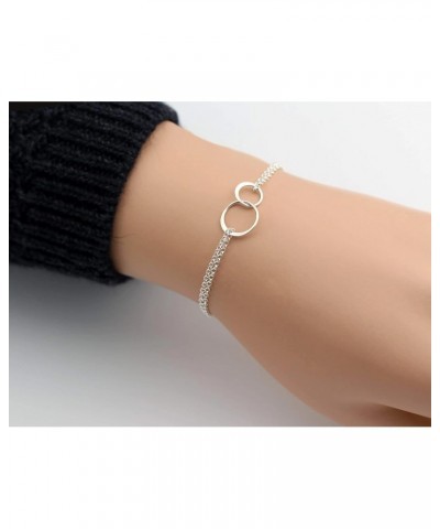 Cousin Gifts for Women • Sterling Silver Bracelet • Two Connected Interlocking Circles • Gift for Cousin Woman • Family Charm...