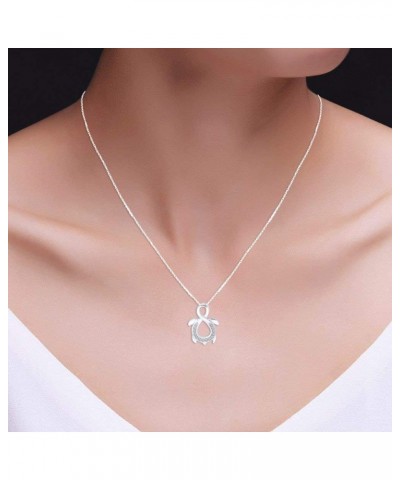 White Natural Diamond Turtle Infinity Pendant Necklace in14k Gold Over Sterling Silver (0.1 Cttw) white-gold-plated-silver $4...