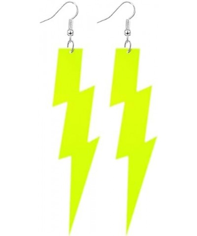 3 Pairs 80s Neon Earrings Halloween Lightning Pendant Retro Acrylic Drop Dangle for Women 80's Party Set E(2pcs) $5.79 Earrings