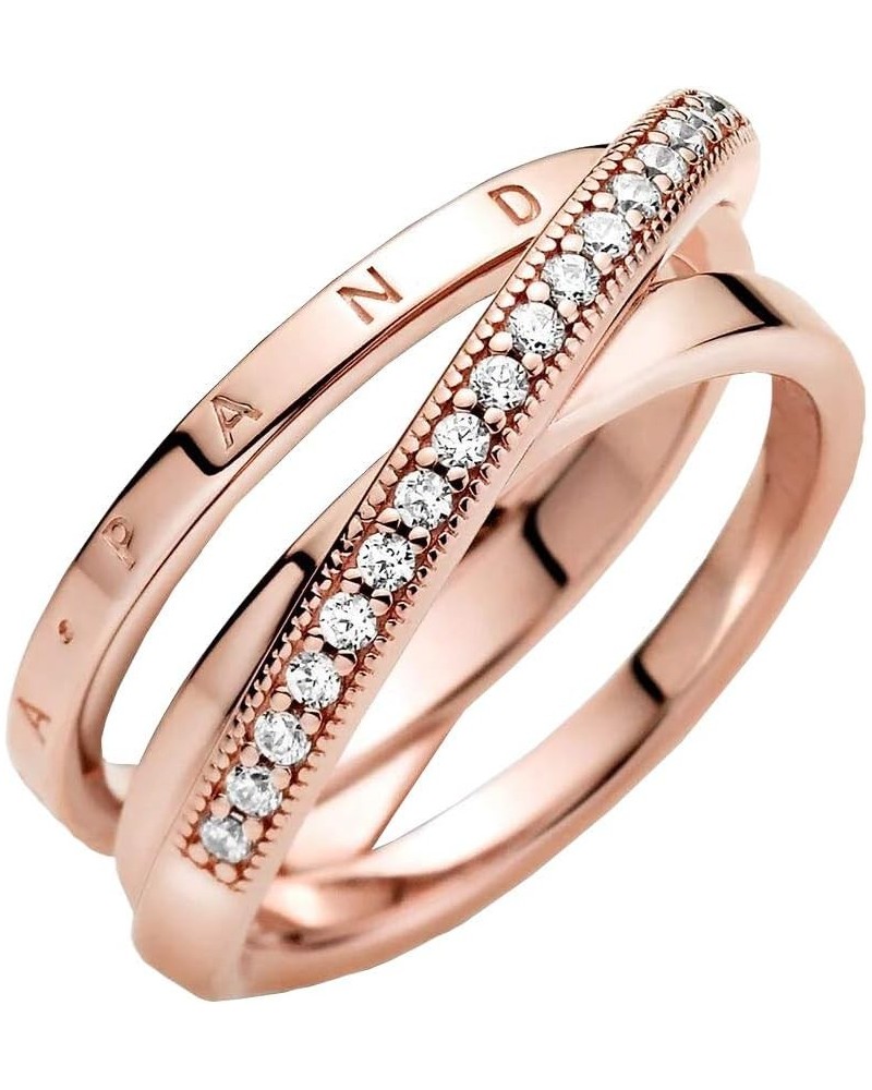 Crossover Pave Triple Band Rose Ring $59.01 Rings