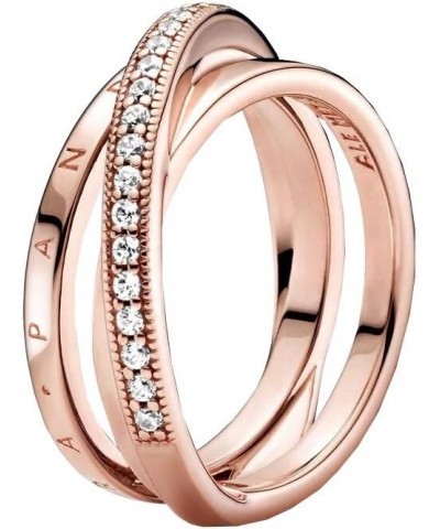 Crossover Pave Triple Band Rose Ring $59.01 Rings