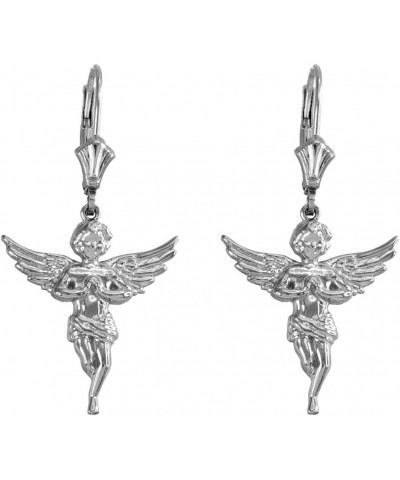 Praying Angel Leverback Earrings in Textured Sterling Silver $12.74 Earrings