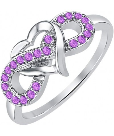 1/6 ct 14k Gold Over .925 Sterling Silver Heart Infinity Ring Amethyst Valentine's Day Special For Womens. White $32.40 Rings