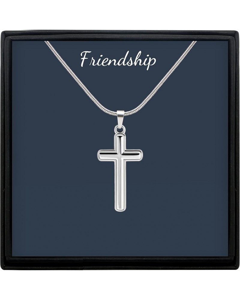 Cross Necklace for Men Faith Religious Christian Jewelry Black Silver Cross Pendant 20 Inches Chains Birthday Christmas Gifts...