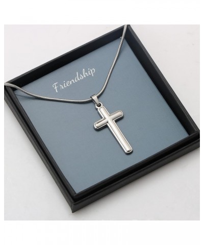 Cross Necklace for Men Faith Religious Christian Jewelry Black Silver Cross Pendant 20 Inches Chains Birthday Christmas Gifts...