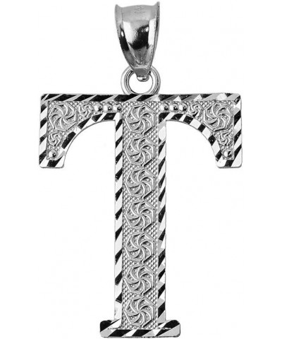 Personalized 925 Sterling Silver Initial Letters A-Z Charm Pendant 1.25 Inches T $12.74 Pendants