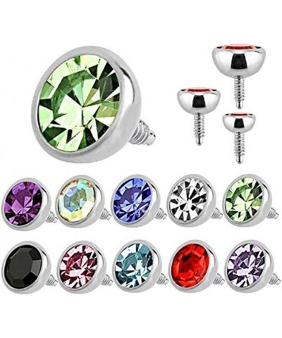 Internally Threaded 16ga Surgical Steel Round Press-Fit Labret Top 3mm Aurora Borealis $6.26 Others