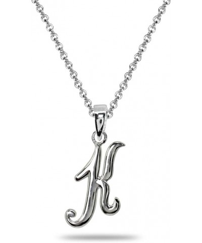 Initial Necklaces for Women Sterling Silver Personalized Alphabet Letter Name Script Pendant Necklace for Women Girls, A-Z K ...