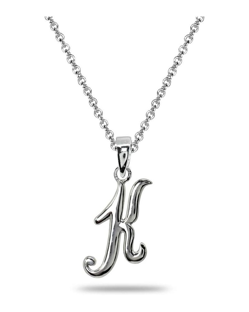 Initial Necklaces for Women Sterling Silver Personalized Alphabet Letter Name Script Pendant Necklace for Women Girls, A-Z K ...