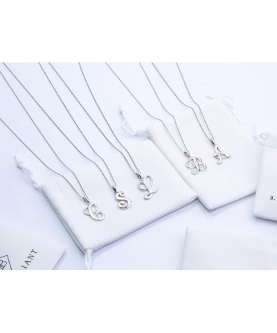 Initial Necklaces for Women Sterling Silver Personalized Alphabet Letter Name Script Pendant Necklace for Women Girls, A-Z K ...