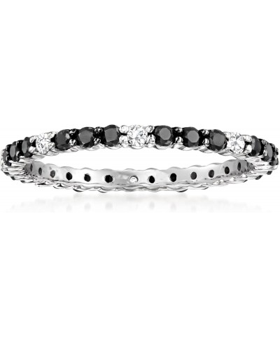 0.50 ct. t.w. Black and White Diamond Eternity Band in 14kt White Gold $164.00 Rings