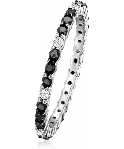 0.50 ct. t.w. Black and White Diamond Eternity Band in 14kt White Gold $164.00 Rings