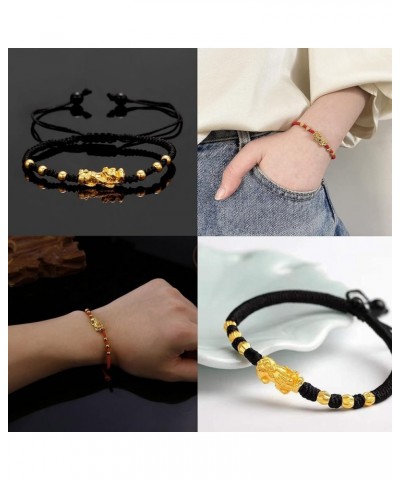 4Pcs Feng Shui Black Obsidian Wealth Bracelet Pi Xiu Good Luck Wealthy Bracelet for Women Dark red $10.82 Bracelets