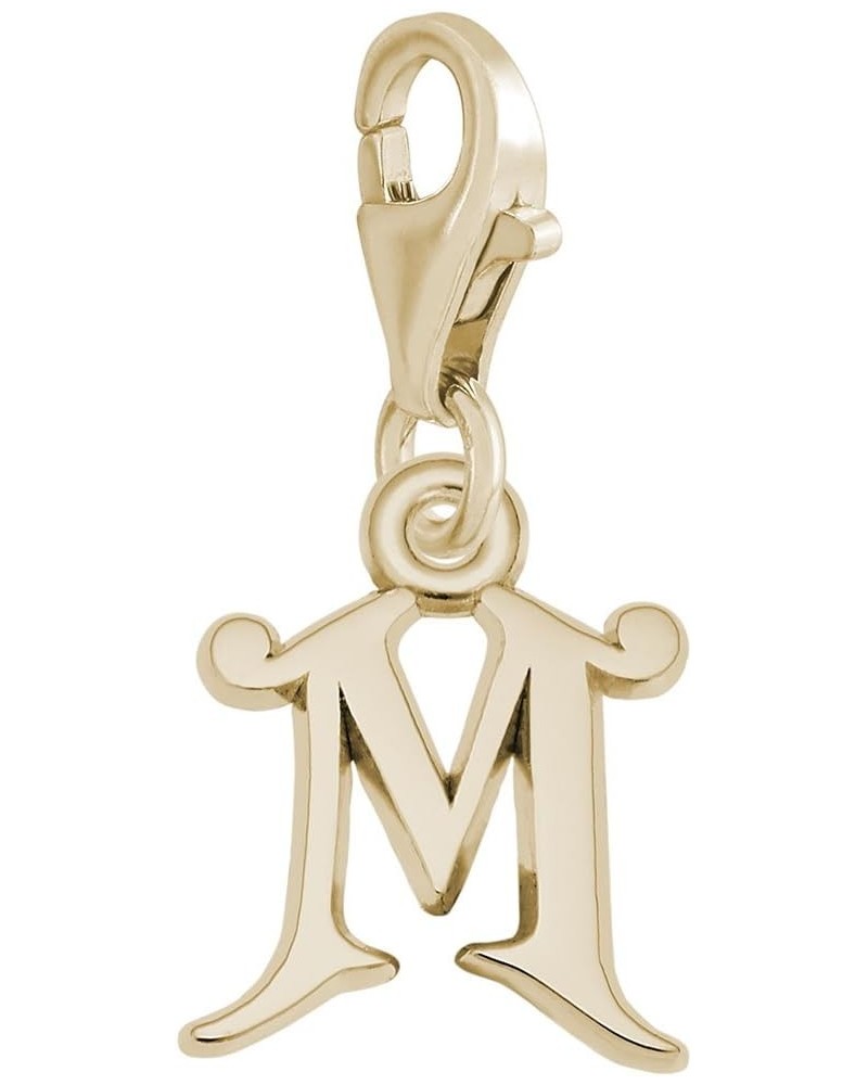 Initial M Charm with Lobster Claw Clasp, Charms for Bracelets and Necklaces yellow gold plated silver $24.48 Bracelets