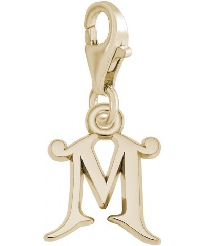 Initial M Charm with Lobster Claw Clasp, Charms for Bracelets and Necklaces yellow gold plated silver $24.48 Bracelets