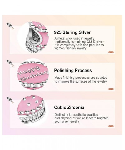 Jewelry Birthday Charms for Woman-925 Sterling Silver Dangle Pendant Bead with Cubic Zirconia,Girl Jewelry Beads DIY Gifts fo...