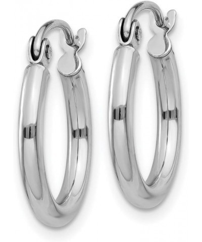 2mm Classic Lightweight Hoop Earrings in Real 14k White Gold 15mm $77.00 Earrings