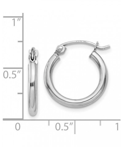 2mm Classic Lightweight Hoop Earrings in Real 14k White Gold 15mm $77.00 Earrings