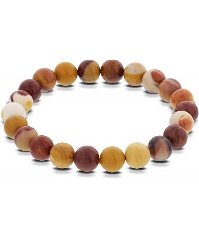 8mm Natural Round Gemstone Energy Power Crystal Beads Handmade Elastic Stretch Unisex Bracelet One Size Fits All mookaite $8....