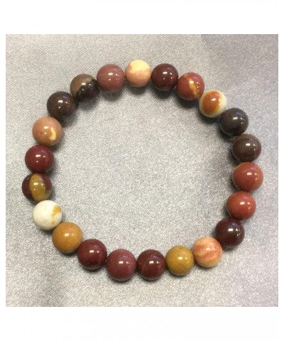 8mm Natural Round Gemstone Energy Power Crystal Beads Handmade Elastic Stretch Unisex Bracelet One Size Fits All mookaite $8....