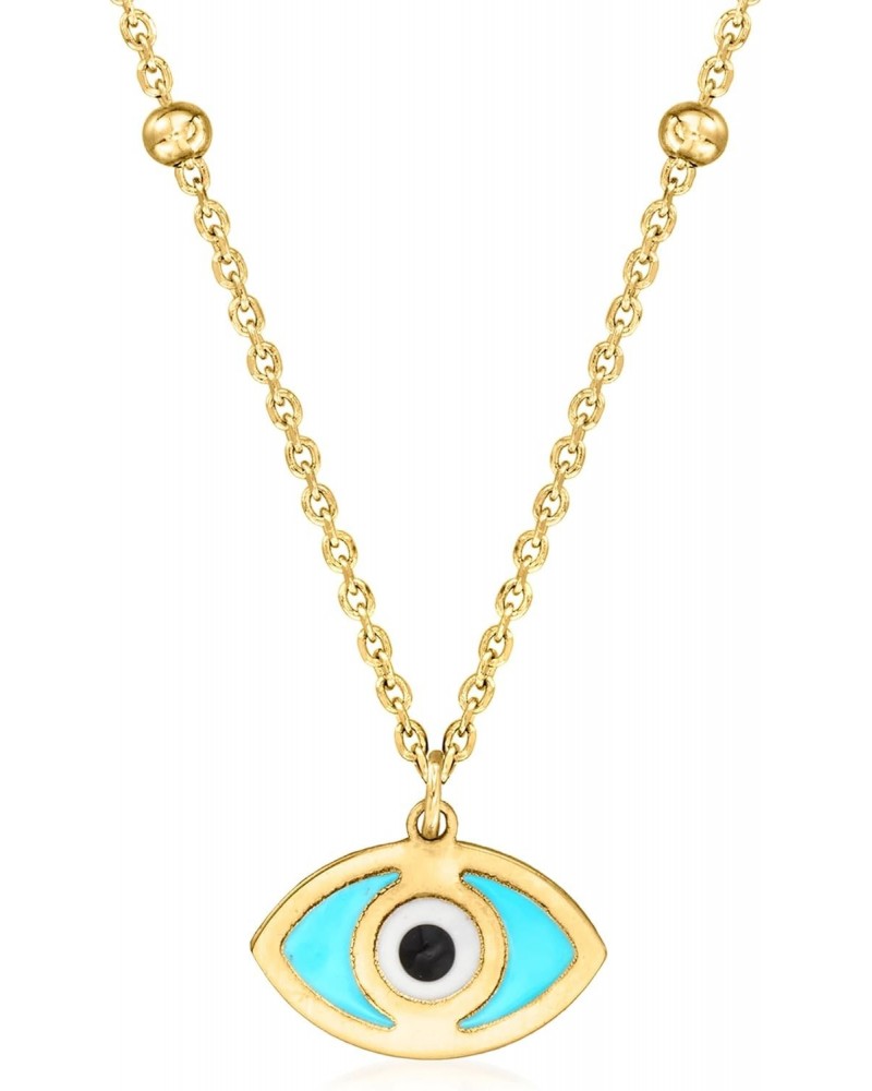 by Ross-Simons Italian 14kt Yellow Gold Evil Eye Necklace With Multicolored Enamel. 16 inches $64.00 Necklaces