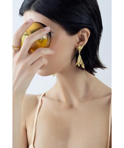 Gold Irregular Abstract Geometric Earrings Hypoallergenic Gold Plated Geometric Boho Earrings EH21525A $10.63 Earrings