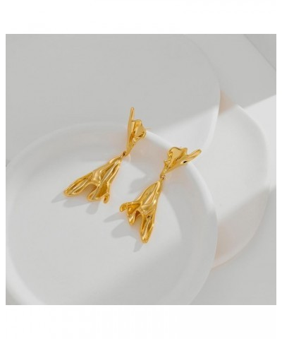 Gold Irregular Abstract Geometric Earrings Hypoallergenic Gold Plated Geometric Boho Earrings EH21525A $10.63 Earrings