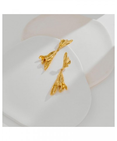 Gold Irregular Abstract Geometric Earrings Hypoallergenic Gold Plated Geometric Boho Earrings EH21525A $10.63 Earrings