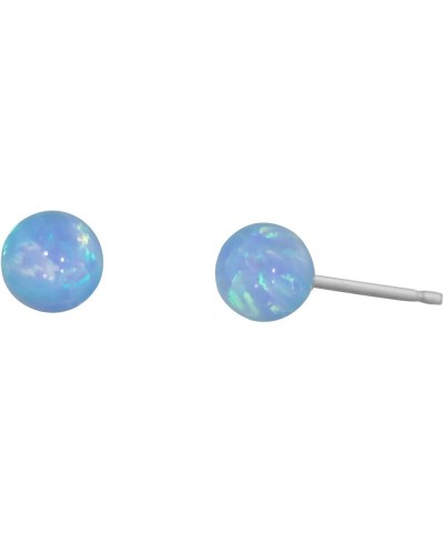 Trustmark 925 Sterling Silver Azure Blue Synthetic Opal Ball Stud Post Earrings 04mm $11.73 Earrings