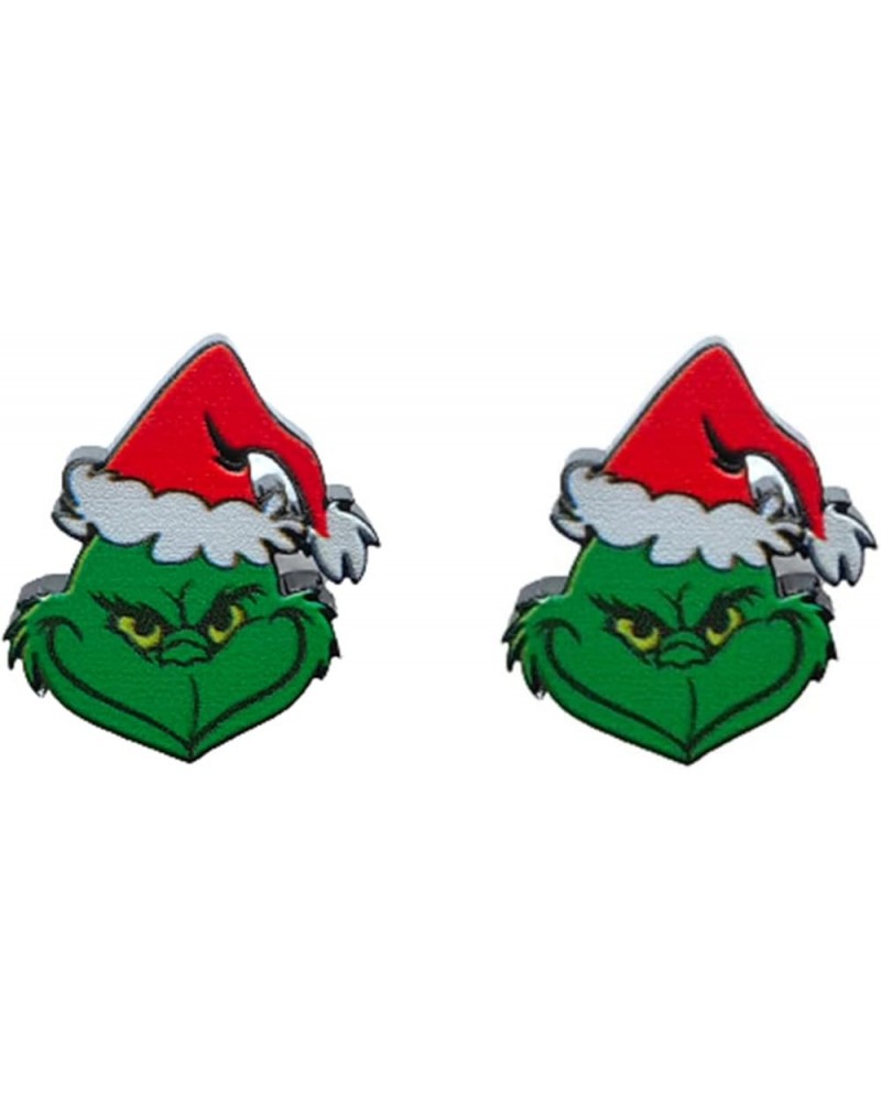 Acrylic Christmas Earrings Punk Style Green Monster Santa Dangle Earrings for Women Girls Gothic Earrings Jewelry Gift A gree...