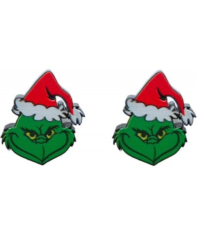 Acrylic Christmas Earrings Punk Style Green Monster Santa Dangle Earrings for Women Girls Gothic Earrings Jewelry Gift A gree...