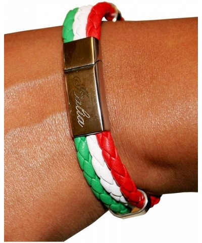 Tricolor Leather Bracelet with Stainless Steel Italia Clasp - Great Italian Themed Jewelry Gift Leather $9.00 Bracelets