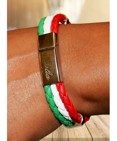 Tricolor Leather Bracelet with Stainless Steel Italia Clasp - Great Italian Themed Jewelry Gift Leather $9.00 Bracelets