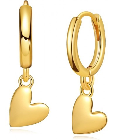 Huggie Earrings for Women Gold Hoop Dangle Drop 18K Gold Filled Small Simple Delicate Hypoallergenic Ear Jewelry Heart $10.79...