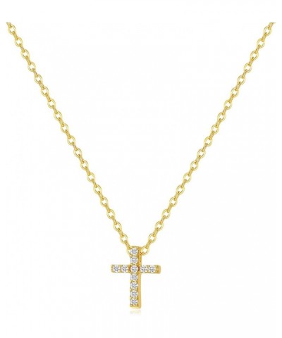 Fissen Cross Necklace for Women 14K Gold Plated Cross Pendant Necklace Tiny Sideway Cross Choker Necklaces for Women Trendy G...