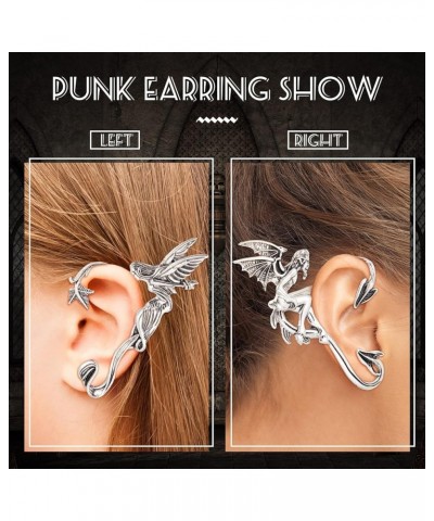 16 Pcs Elf Ear Cuffs Silver Piercing Ear Cuff Earrings Stylish Metal Sliver Colored Gothic Stud Earrings for Costume Cosplay ...