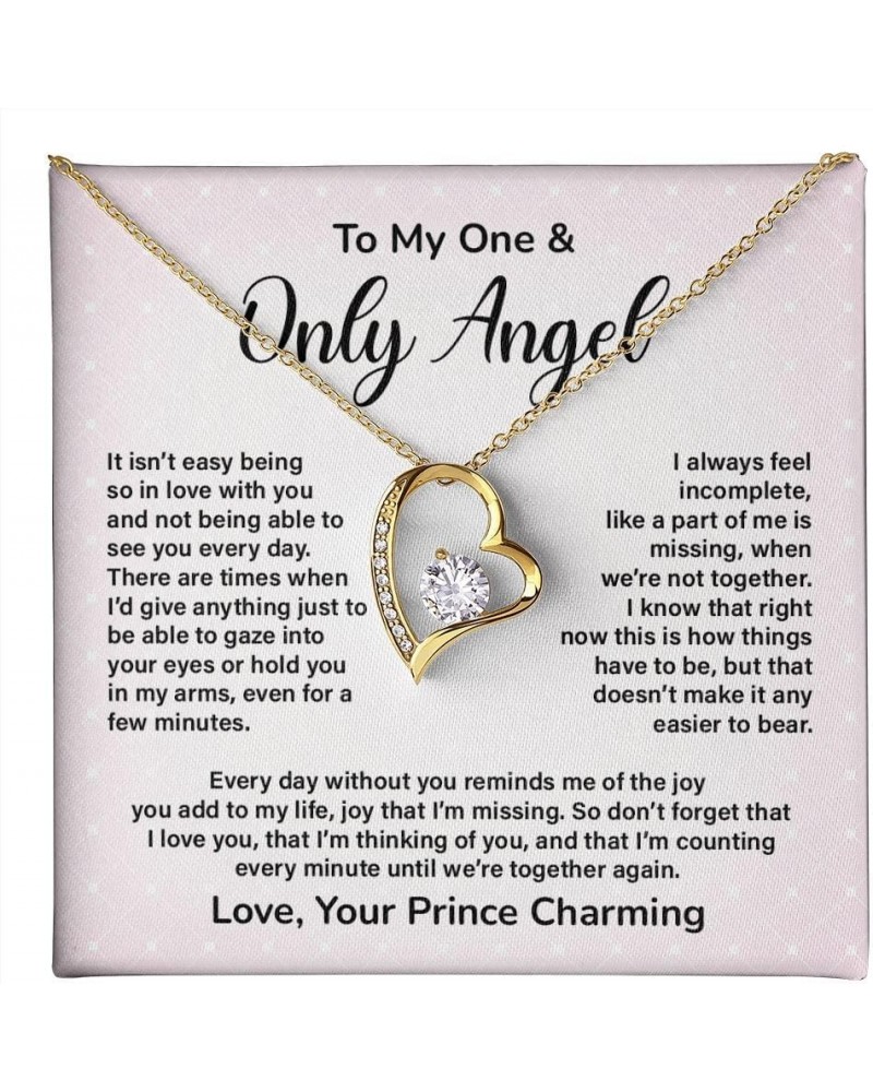 To my one and only angel necklace gift for Fiancee, wife, soulmate, girlfriend, My Angel Forever from charming prince Necklac...