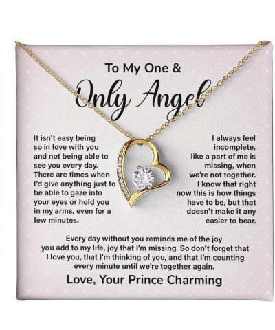 To my one and only angel necklace gift for Fiancee, wife, soulmate, girlfriend, My Angel Forever from charming prince Necklac...