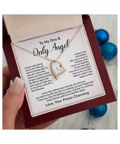 To my one and only angel necklace gift for Fiancee, wife, soulmate, girlfriend, My Angel Forever from charming prince Necklac...