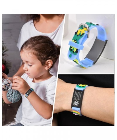 Medical Bracelet for Boys Girls Kids - Free Engraving Adjustable Silicone Rubber Emergency Medical Alert ID Bracelet with Fre...