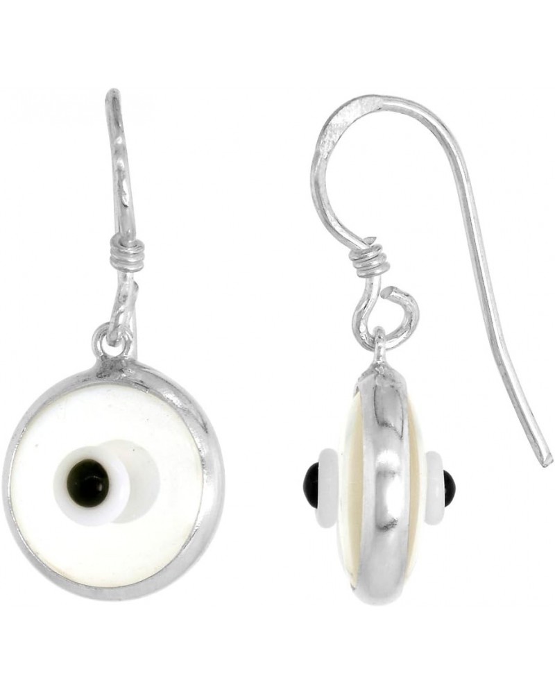 Sterling Silver Evil Eye Earrings for Women and Girls 10 MM Glass Eyes Available in All Color Fish Hook Colorless $12.95 Earr...