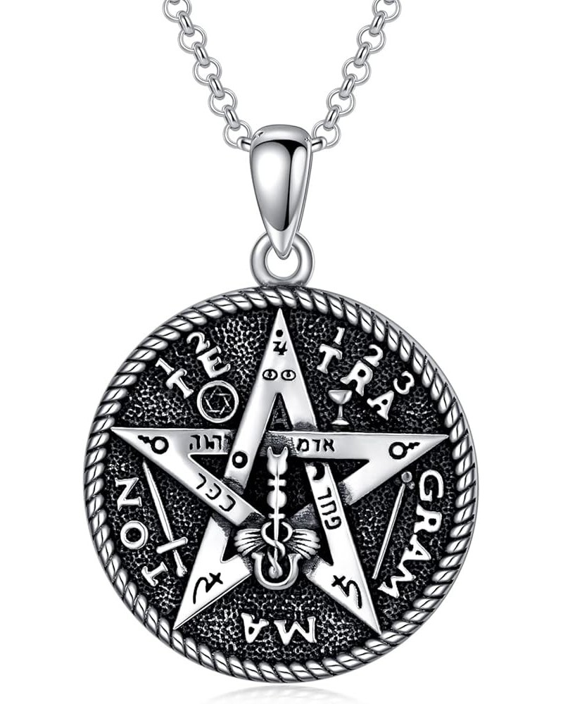 Memento Mori Tree of Life Knight Lion Panther Masonic Hecate Tiger Allah Tarot Necklace 925 Sterling Silver Pendant Jewerly f...