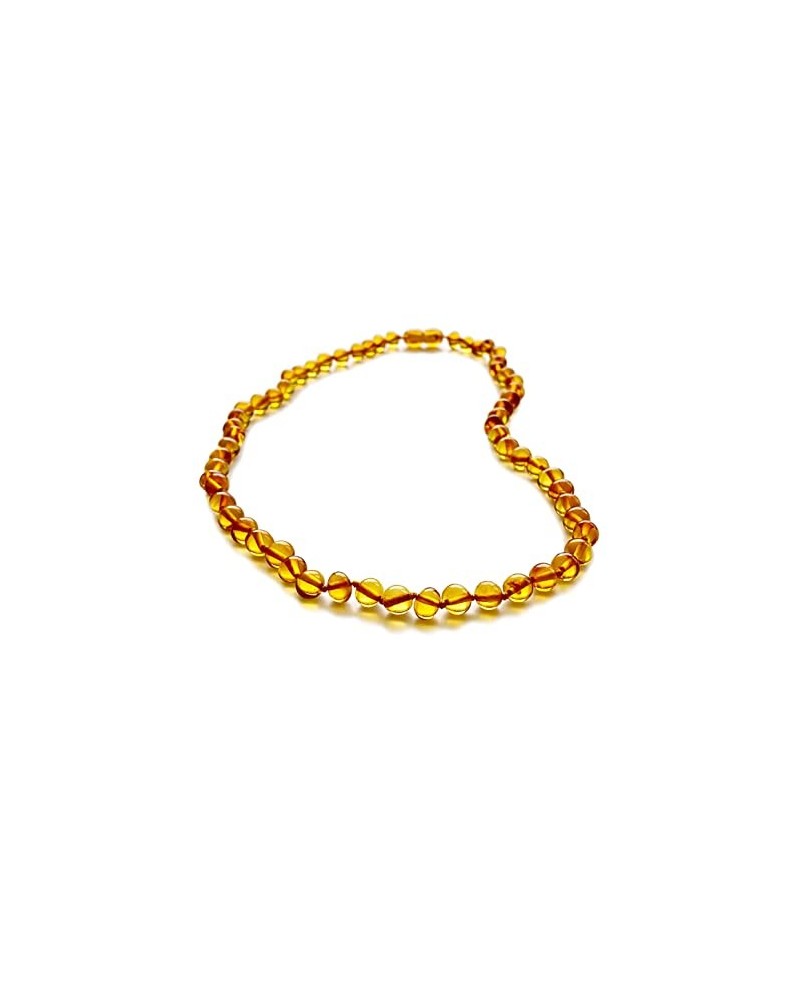 Amber Necklace for Women - HandMade Baltic Jewelry for Adult - 18 inch - 100% Genuine (Blue) Honey $16.51 Necklaces