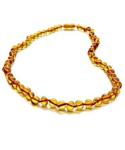 Amber Necklace for Women - HandMade Baltic Jewelry for Adult - 18 inch - 100% Genuine (Blue) Honey $16.51 Necklaces