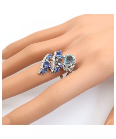 Retro Crystal Cocktail Statement Ring Antique Colorful Rhinestone Stacking Wedding Band Rings Fashion Jewelry Accessories for...