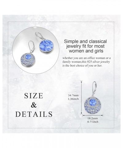 Teardrop Earrings Sterling Silver Filigree Irish Celtic Teardrop Drop Earrings Jewelry Gifts For Women Girls Blue Stone Filig...